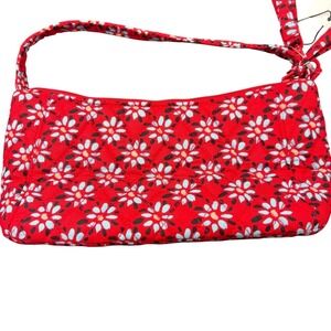 Vera Bradley Mini Slouchy Bucket Crossbody Venetian Flowers Red Boho Quilted NEW